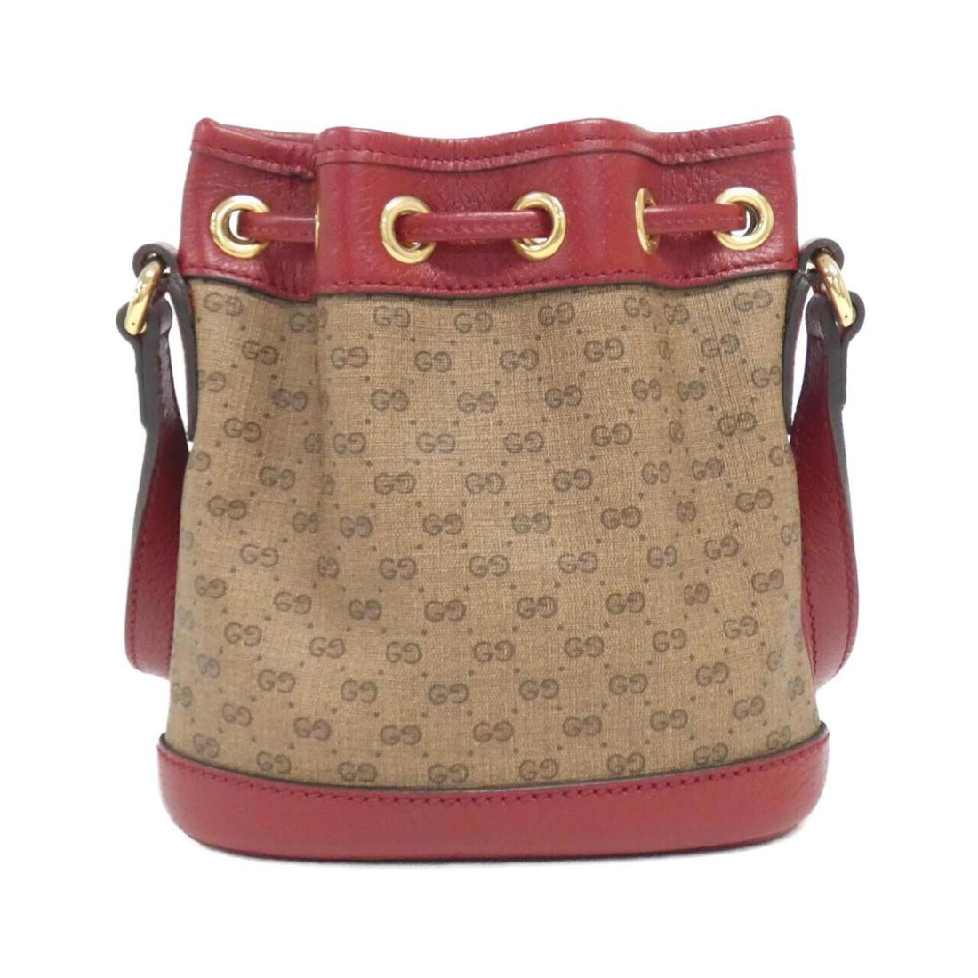 Gucci Beige Cherry Red Gg Supreme Leather Shoulder Bag