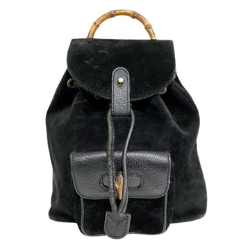 Gucci Black Suede Leather Backpack