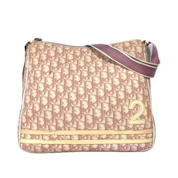 Christian Dior Trotter Pink White Pvc Leather Shoulder Bag ()