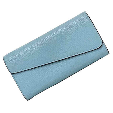 Christian Dior Light Blue Leather Long Wallet (Bi-Fold) ()