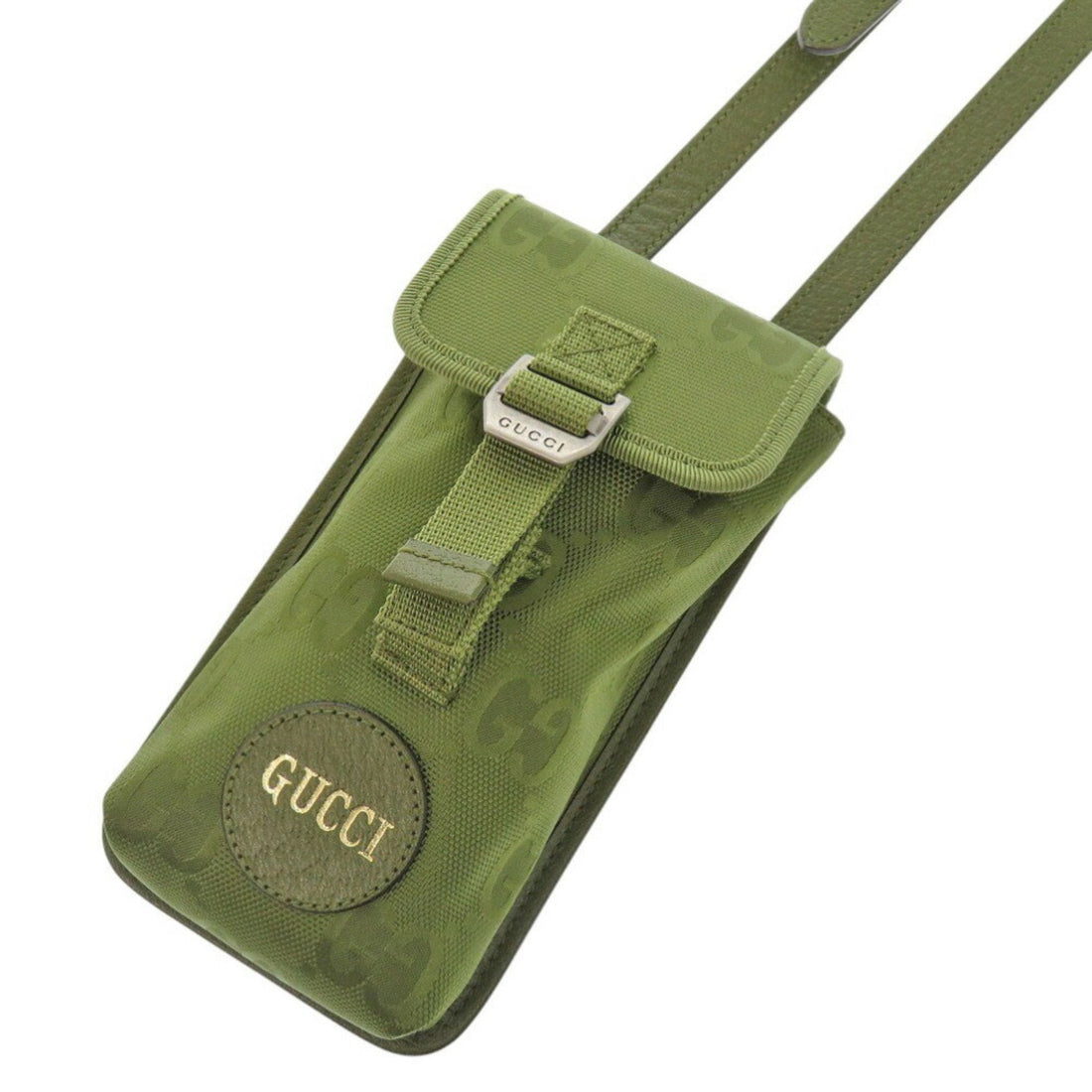 Gucci Green Leather Nylon Shoulder Bag