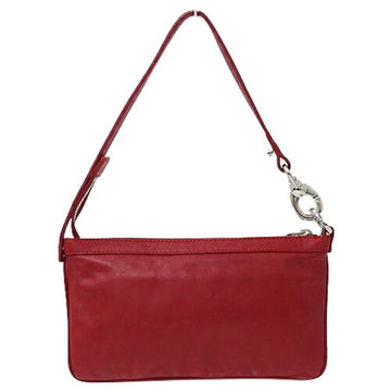 Celine bag ladies handbag hand pouch leather red micro