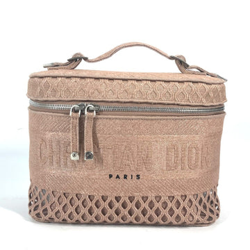 Christian Dior Pink Canvas Handbag Vanity Bag ()