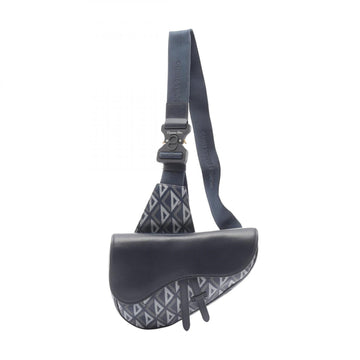 Christian Dior Multi-Color Navy Coated Canvas Fanny Pack Handbag Saddle Bag ()