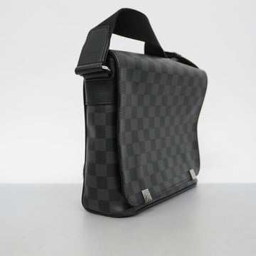 Louis VuittonAuth  Damier Graphite District PM N41028 Men's Shoulder Bag