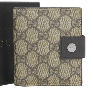 Gucci Gg Supreme Beige Gg Plus Leather Wallet (Bi-Fold)