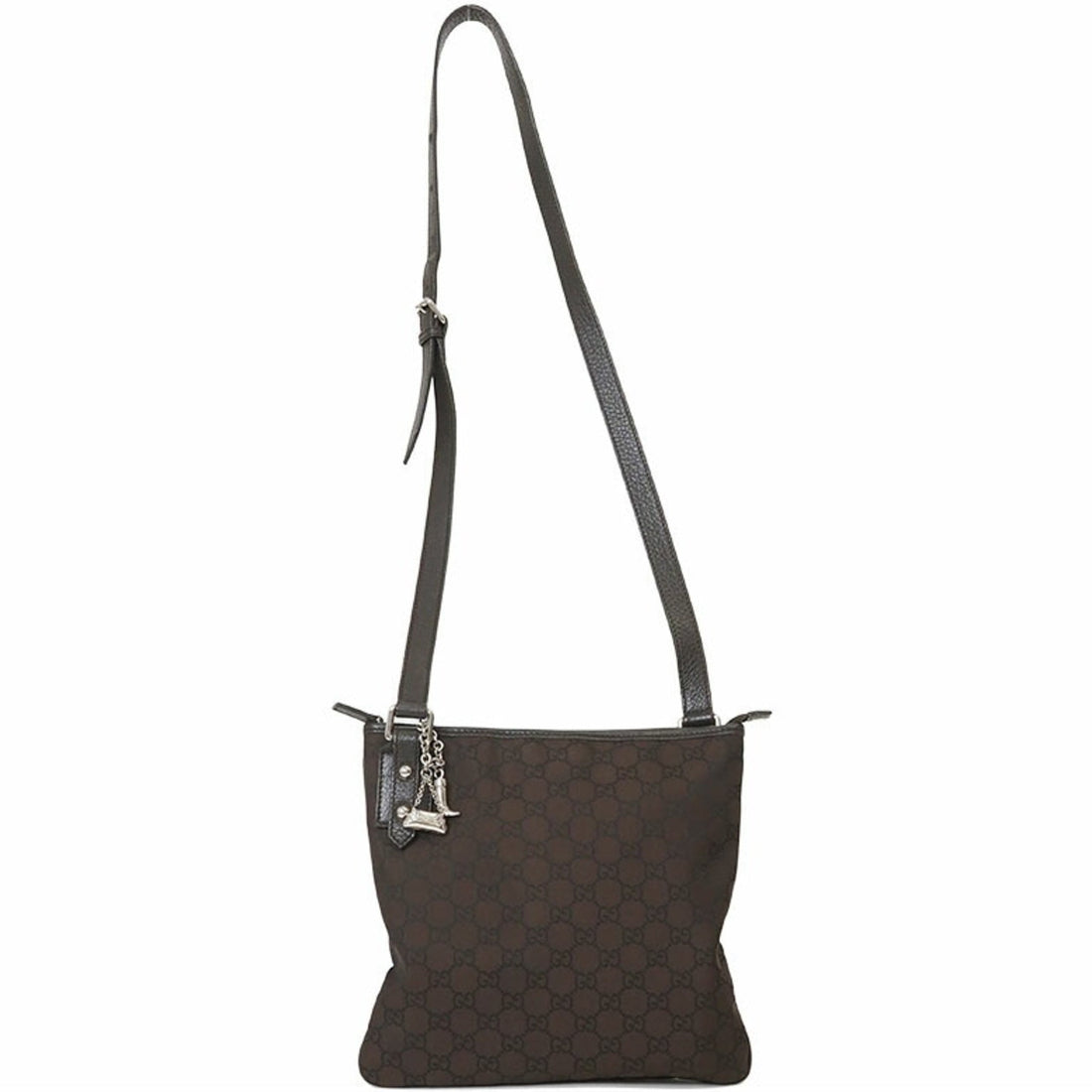 Gucci Brown Nylon Leather Shoulder Bag
