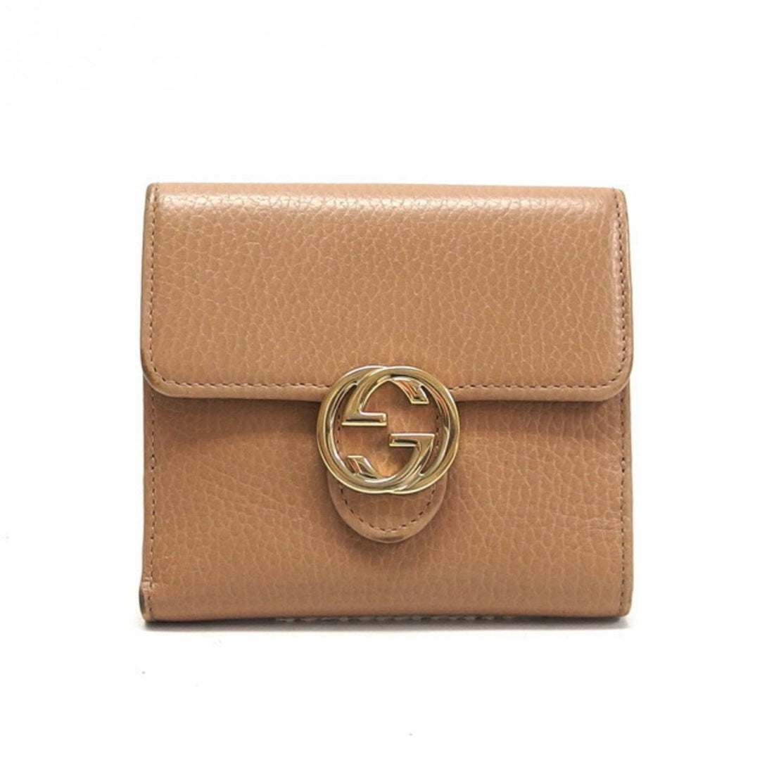 Gucci Beige Champagne Gold Leather Coin Purse/Coin Case