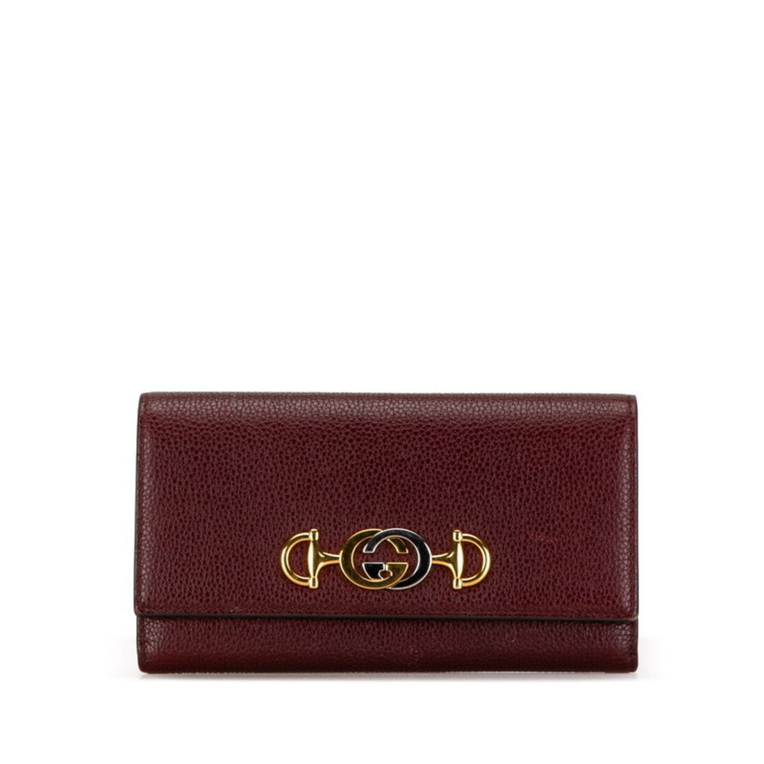 Gucci Wine Leather Long Wallet (Bi-Fold)