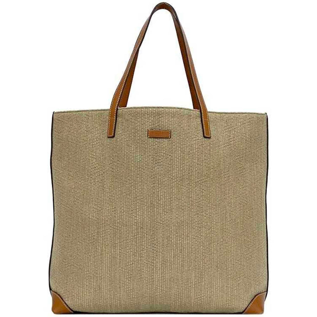 Gucci Beige Brown Leather Tote Bag