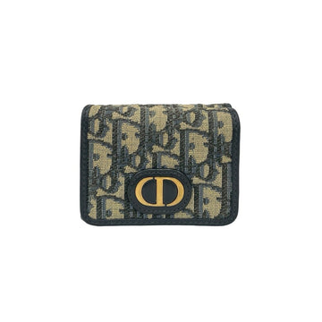 Christian Dior Navy Canvas Leather Wallet (Tri-Fold) ()