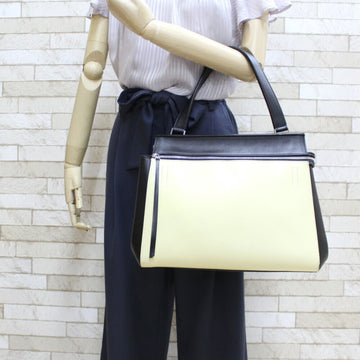 Celine Handbag Edge Overseas Large Black Yellow Women's Leather