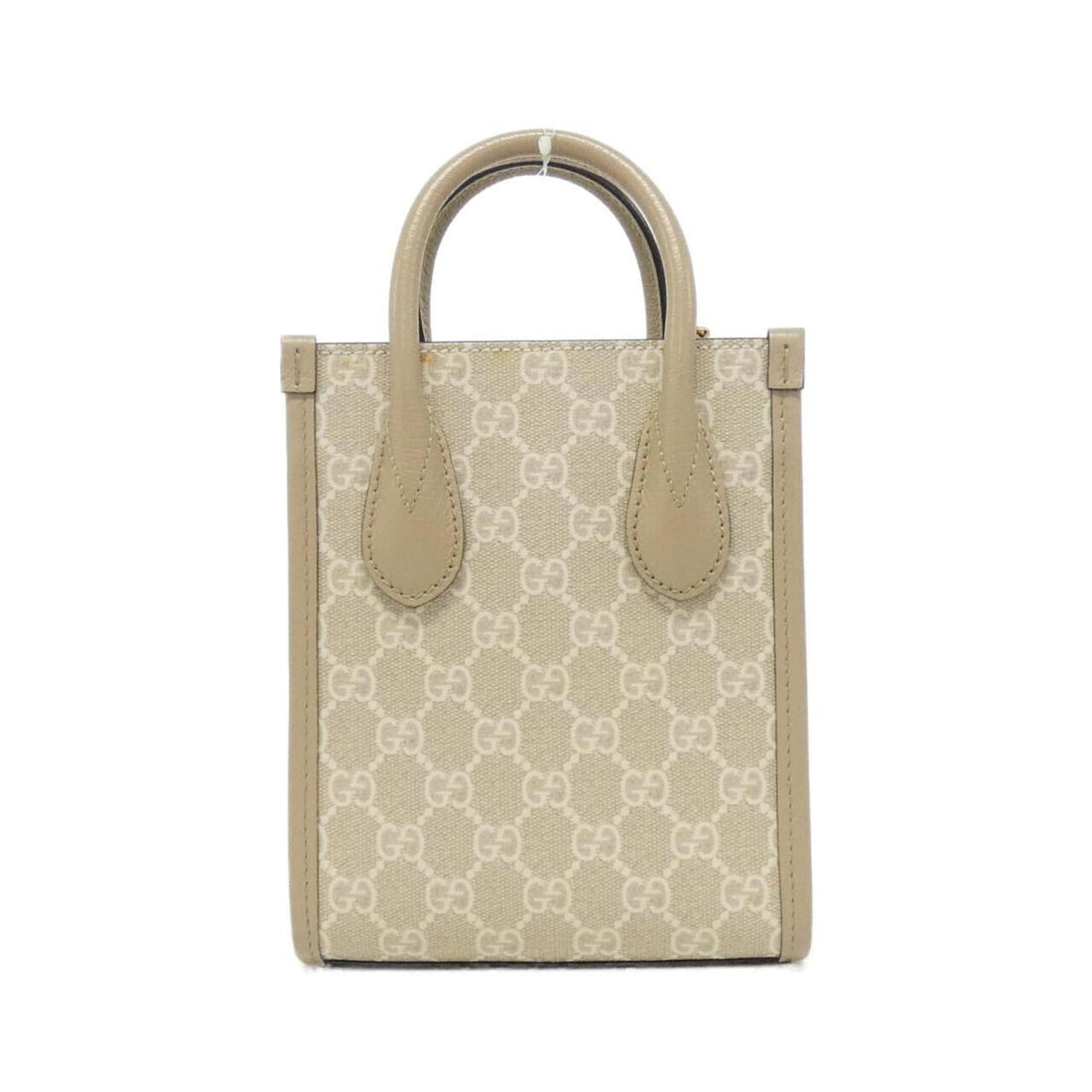 Gucci Beige White Gg Supreme Leather Handbag