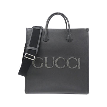 Gucci Black Leather Gg Supreme Handbag
