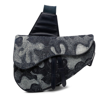 Christian Dior Navy Denim Leather Shoulder Bag ()