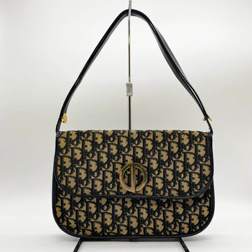 Christian Dior Navy Canvas Shoulder Bag ()