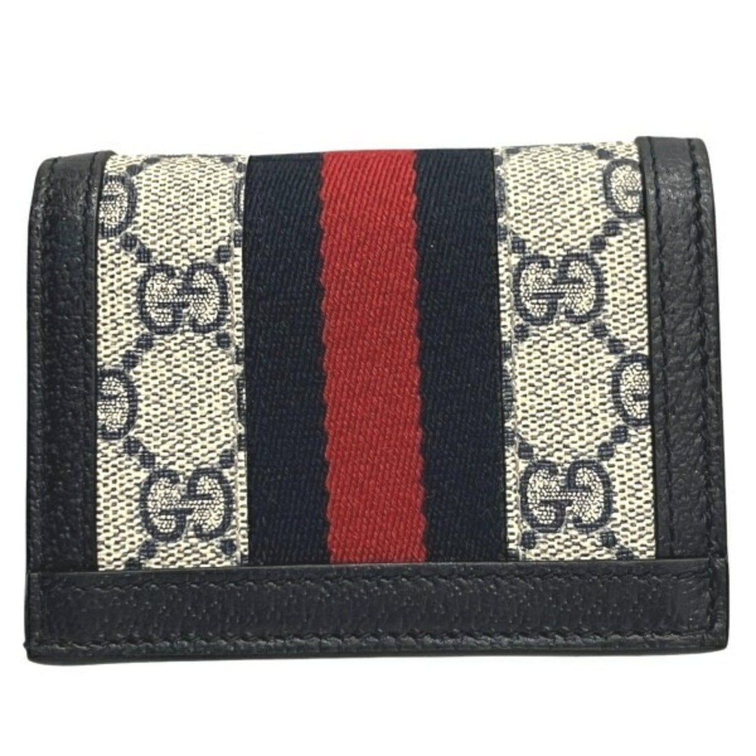 Gucci Navy Gg Supreme Leather Middle Wallet (Bi-Fold)