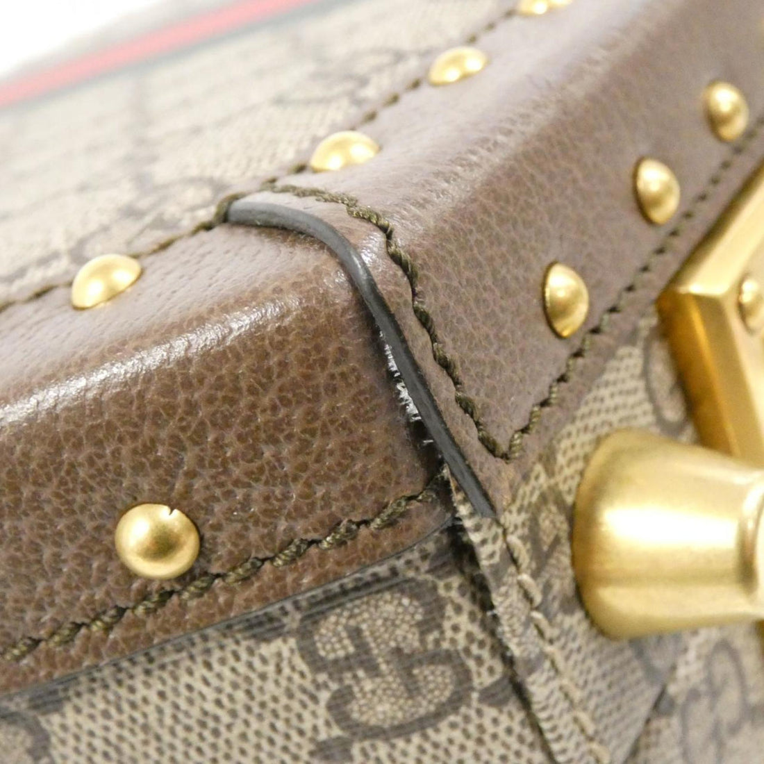 Gucci Beige Brown Gg Supreme Leather Handbag