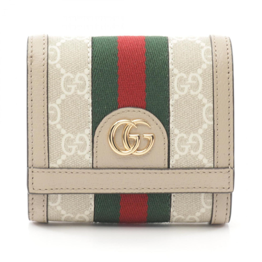 Gucci Beige Multi-Color Coated Canvas Pvc Leather Wallet (Bi-Fold)