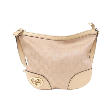 Gucci Beige Pink Gg Canvas Leather Shoulder Bag