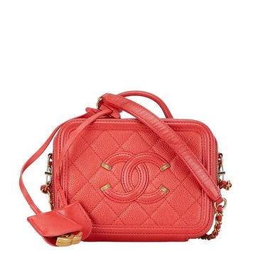 Top Quality Chanel Leather Coco Mark CC Filigree Chain Shoulder Bag