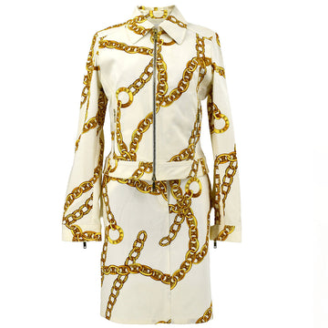 Celine 2000s chain-link print skirt suit #38