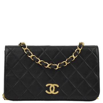 New 1:1 Rep Top Quality Chanel Black Lambskin Pushlock Mini Full Flap Shoulder Bag
