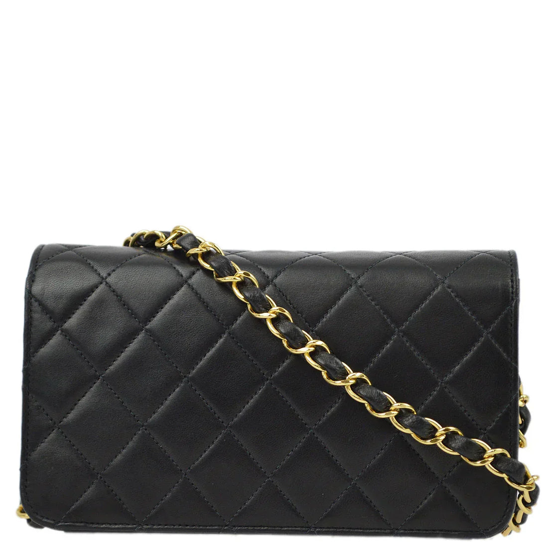 New 1:1 Rep Top Quality Chanel Black Lambskin Pushlock Mini Full Flap Shoulder Bag