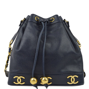 New 1:1 Rep Top Quality Chanel Navy Caviar Triple CC Bucket Shoulder Bag