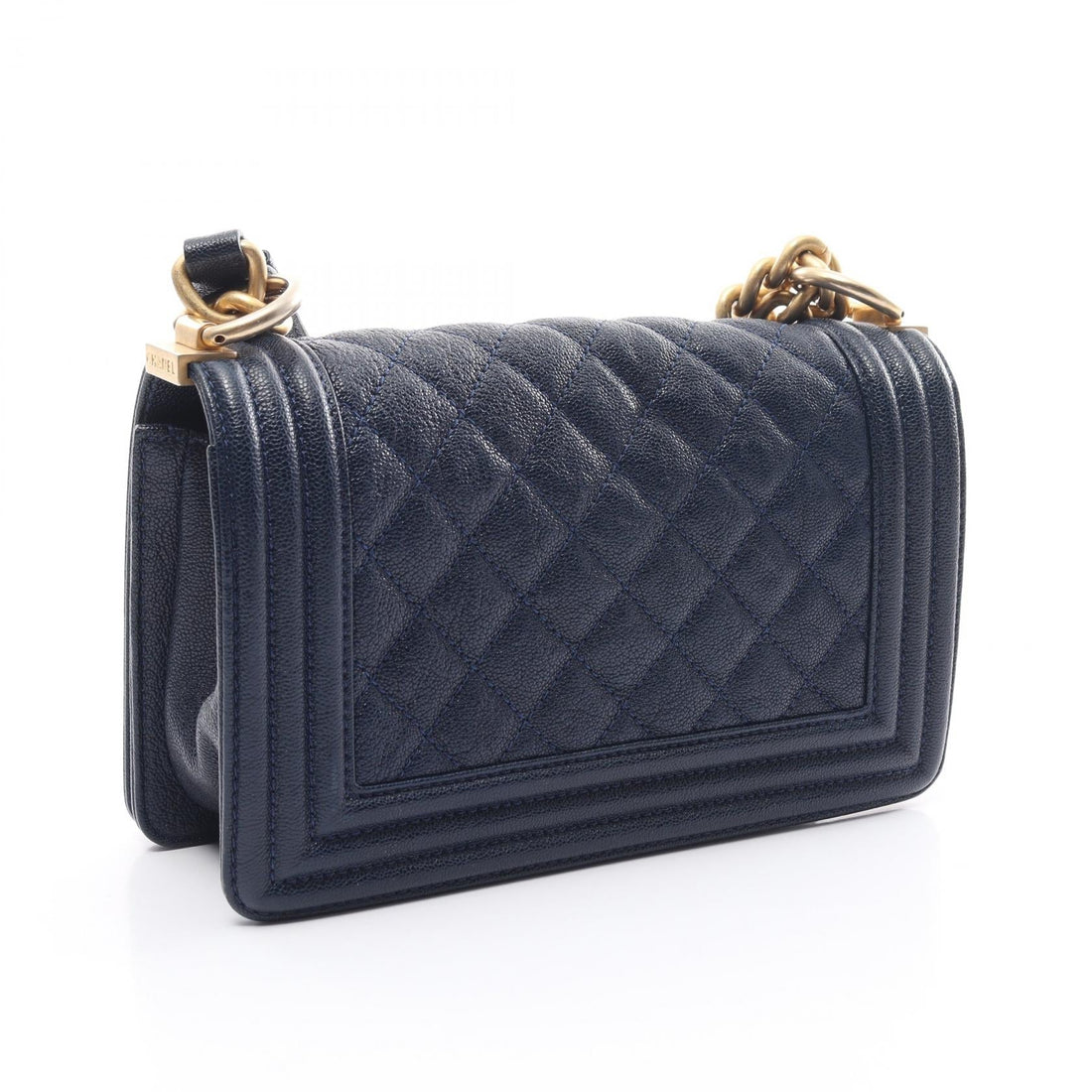 Top Quality Chanel Boy Caviar Shoulder Bag Navy A676851