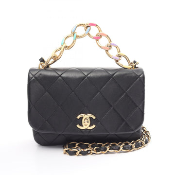 Top Quality Chanel Lambskin Matelasse Shoulder Bag Black