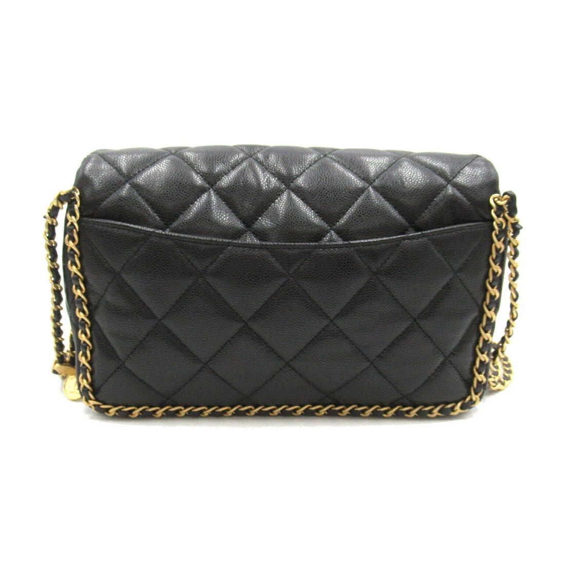 Top Quality Chanel Caviar Skin Matelasse Chain Shoulder Bag Black