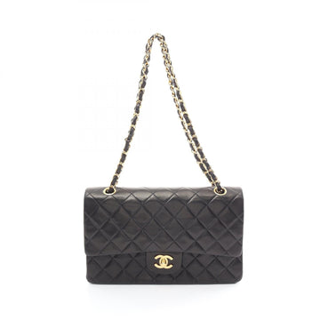 Top Quality Chanel Matelasse W Flap Shoulder Bag Black