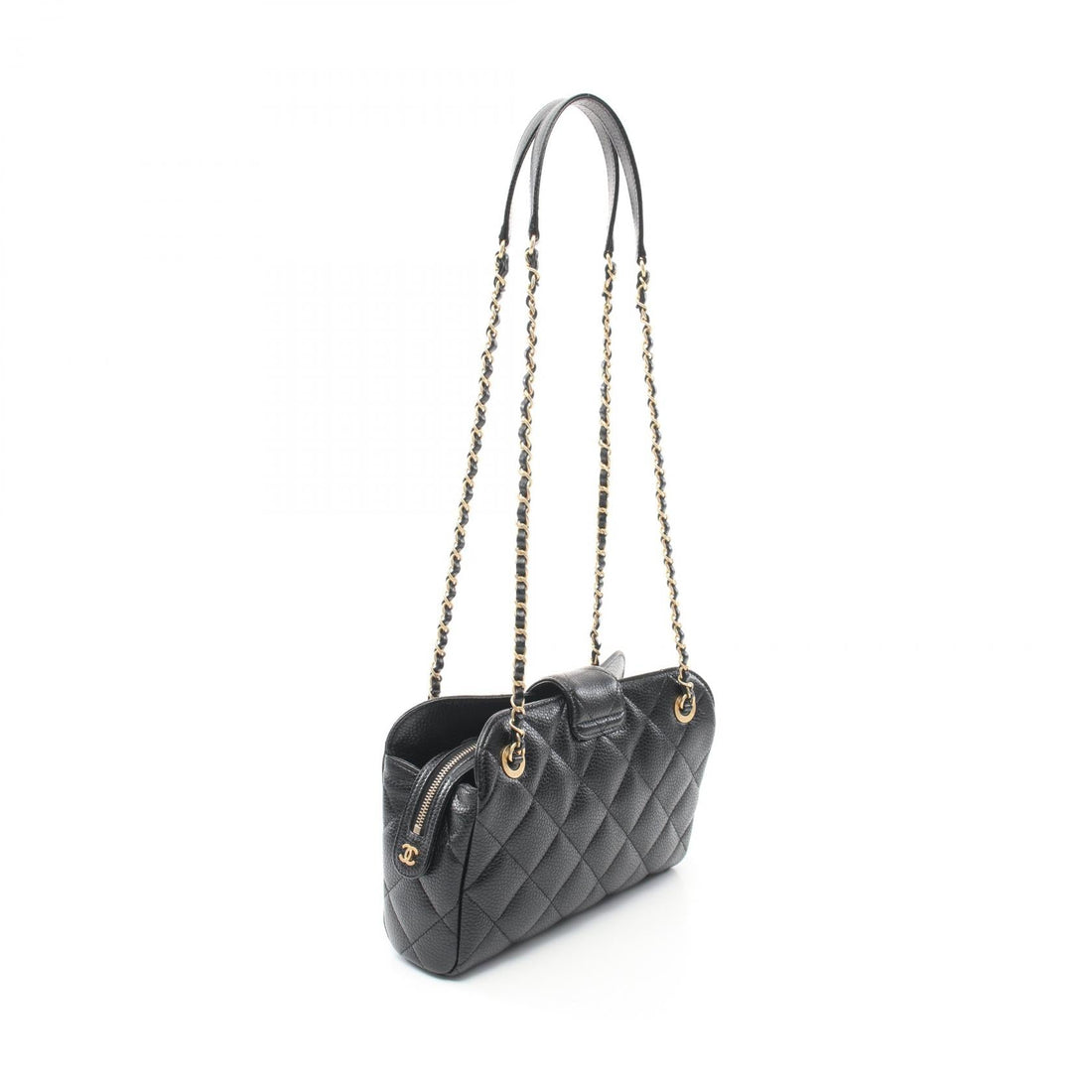 Top Quality Chanel Leather Bowling Shoulder Bag Black AS5005