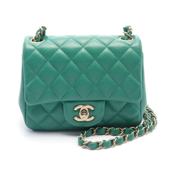 Top Quality Chanel Mini Matelasse Leather Shoulder Bag Green