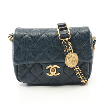 Top Quality Chanel Matelasse Leather Shoulder Bag Navy