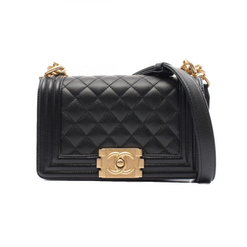 Top Quality Chanel Boy Small Leather Shoulder Bag Black
