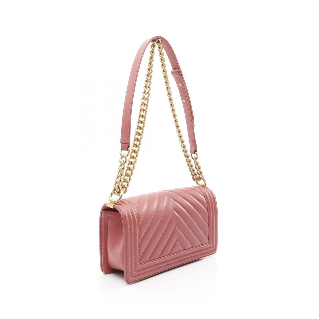 Top Quality Chanel Boy Chevron Leather Shoulder Bag Pink