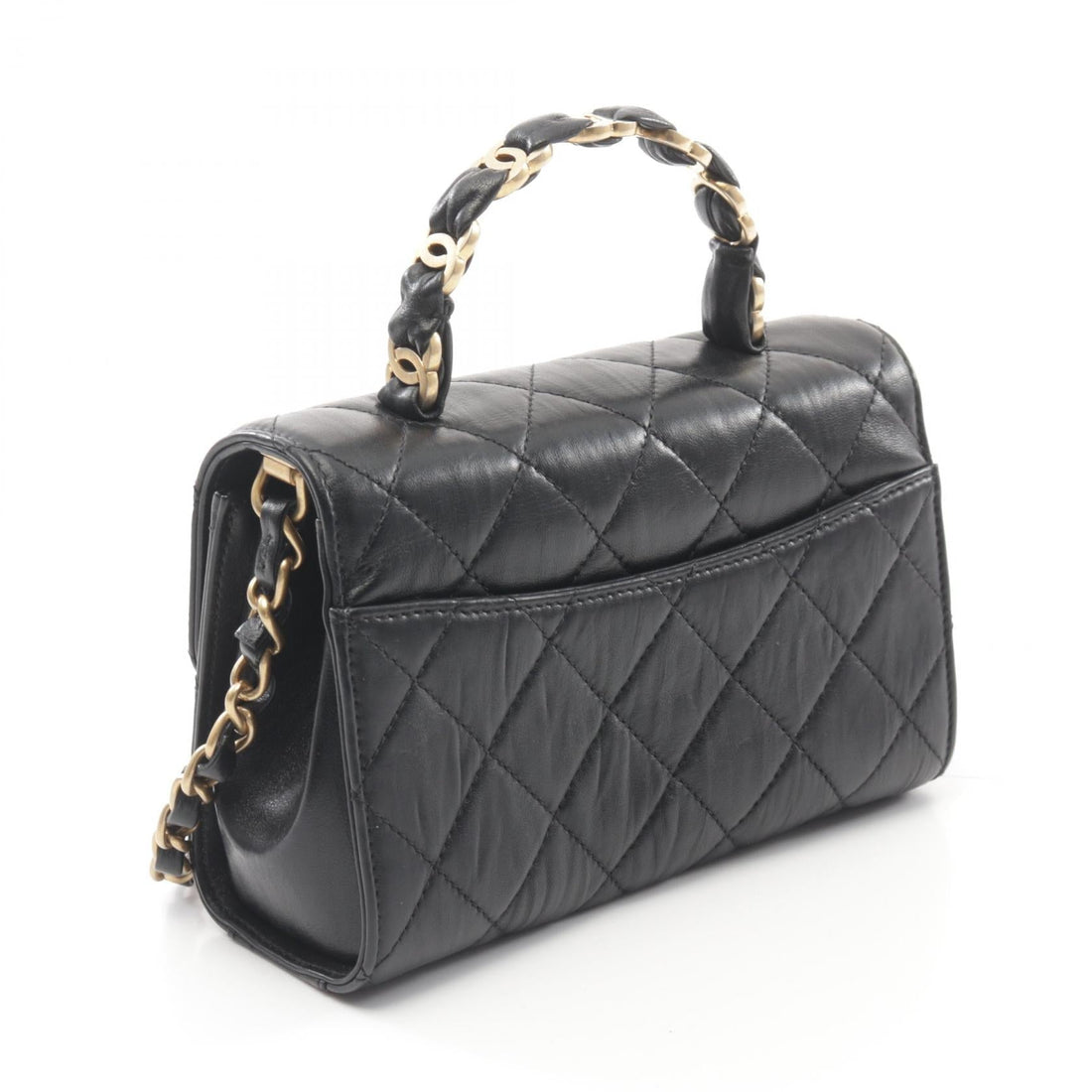 Top Quality Chanel Matelasse Top Handle Shoulder Bag Black