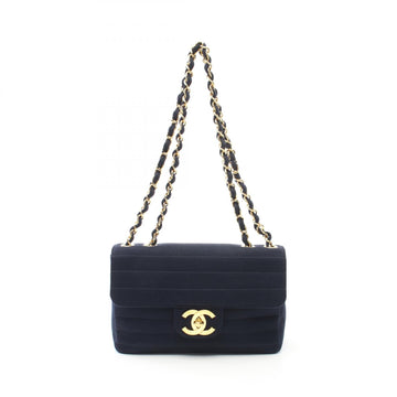 Top Quality Chanel Jersey Shoulder Bag Navy