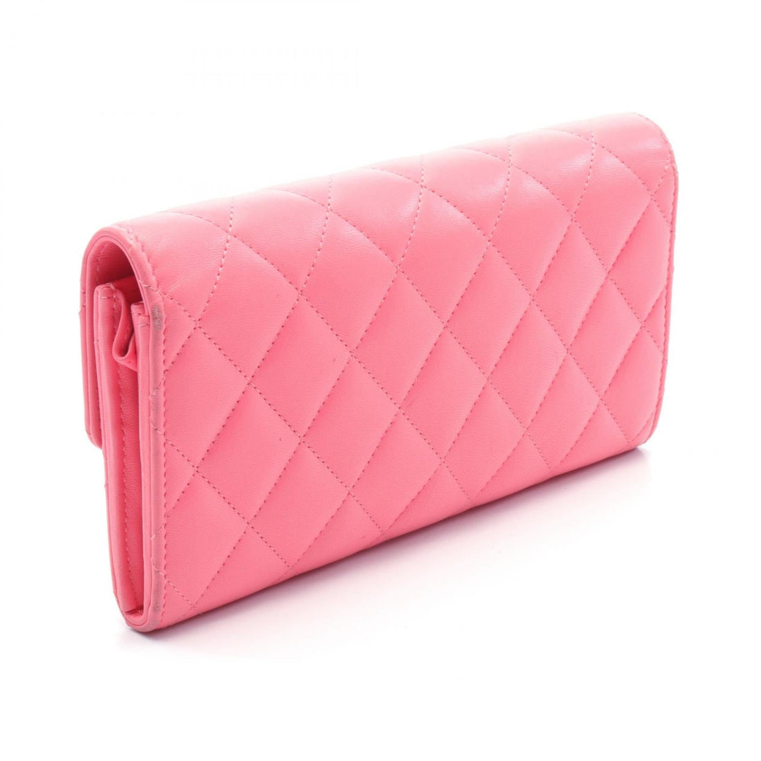 Top Quality Chanel Matelasse Leather Bifold Wallet Pink