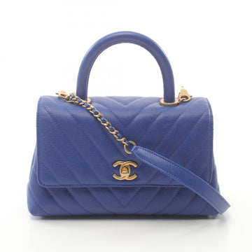 Top Quality Chanel Coco Handle V-Stitch Leather Handbag