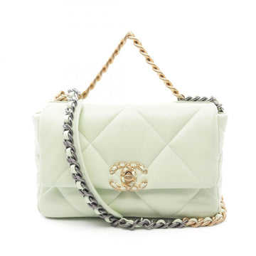 Top Quality Chanel 19 Matelasse Leather Shoulder Bag Green