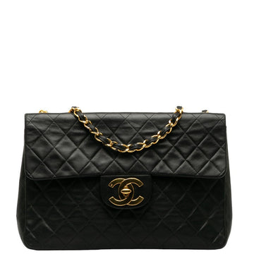 Top Quality Chanel Deca Matlasse 33 Single Flap Chain Shoulder Bag Black Lambskin