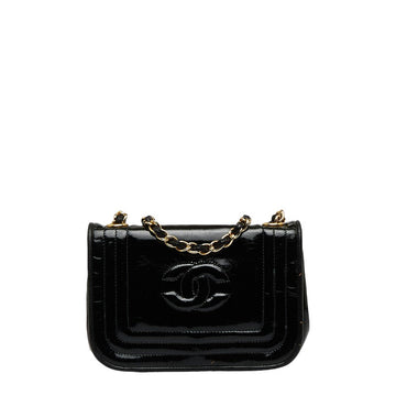 Top Quality Chanel Coco Mark Mini Shoulder Bag Black Enamel