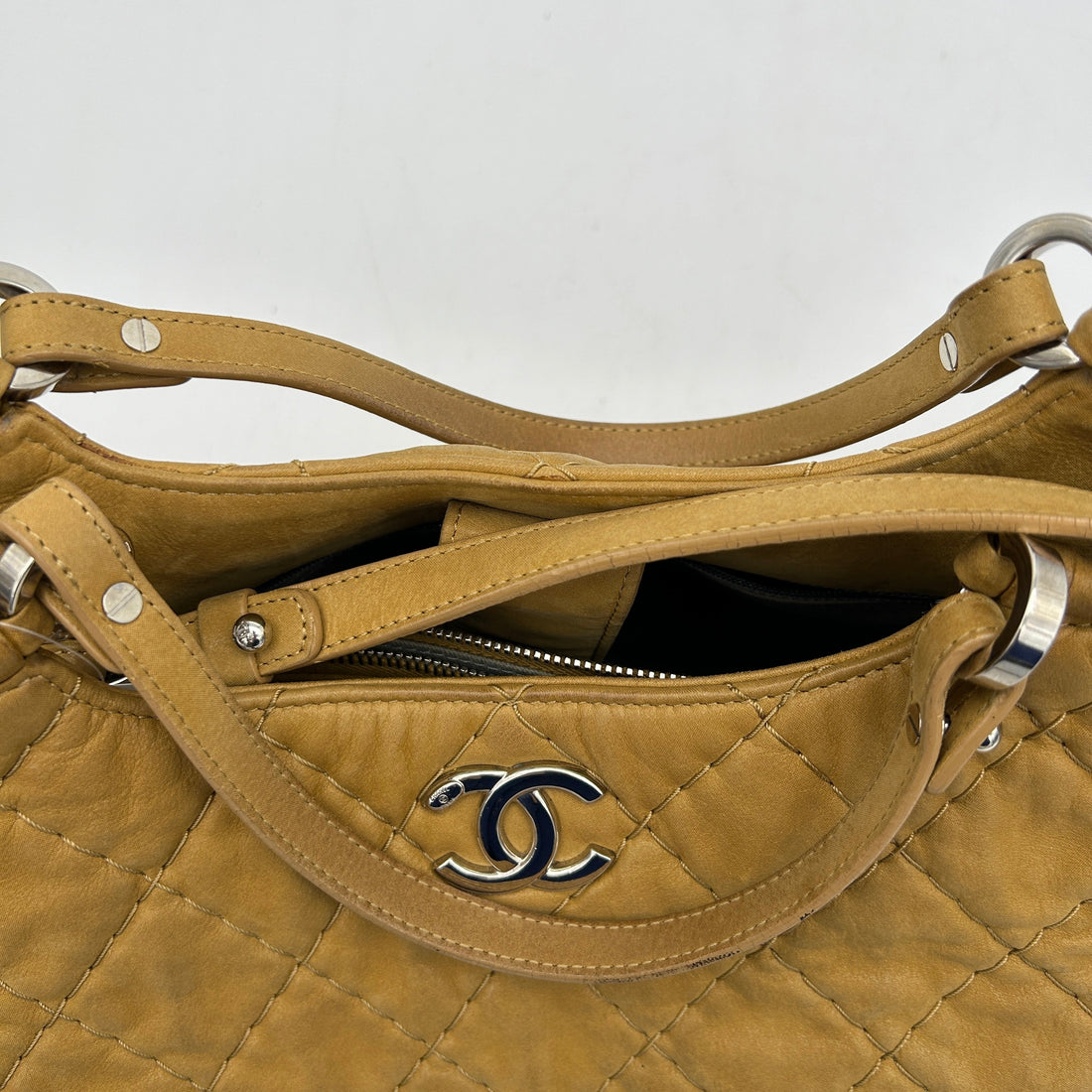 Top Quality Chanel Beige Quilted Shimmer Nubuck Leather Sea Hit Tote Bag