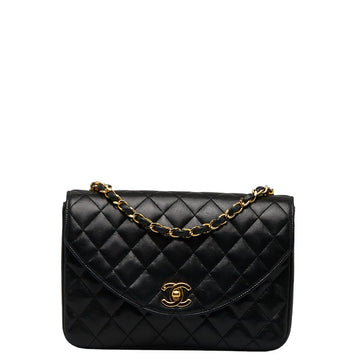 Top Quality Chanel  Matlasse Chain Shoulder Bag Black Lambskin