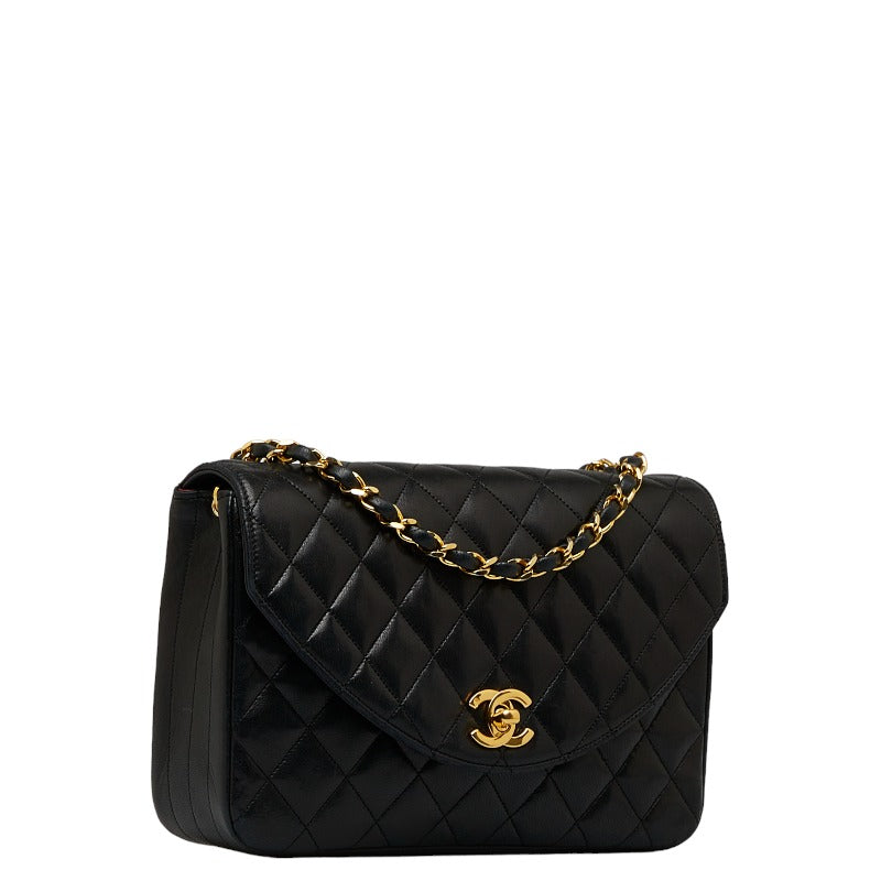 Top Quality Chanel  Matlasse Chain Shoulder Bag Black Lambskin