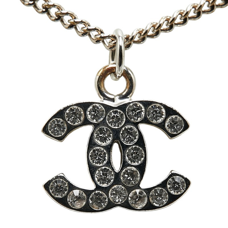 Top Quality Chanel Coco Mark Rhinestone Metal Necklace