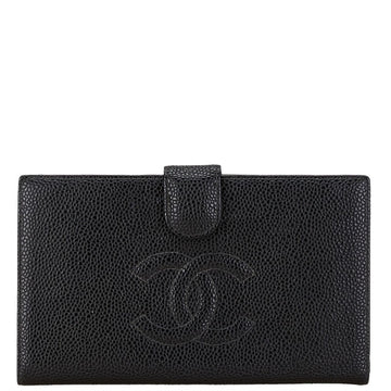 Top Quality Chanel Caviar Skin Coco Mark Long Wallet
